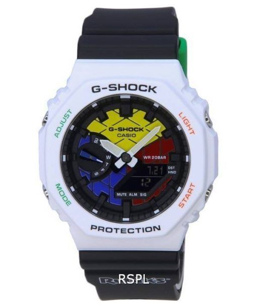 Casio RUBIKS x G-Shock Limited Edition Analog Digital Colorful Dial Quartz GAE-2100RC-1A GAE2100RC1 200M Mens Watch