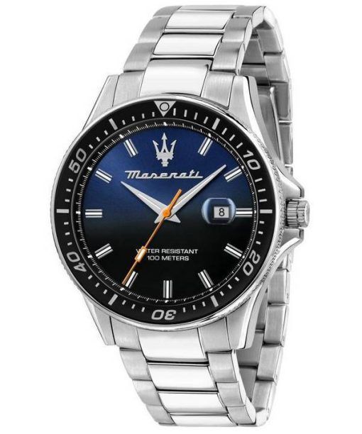 Maserati Sfida Stainless Steel Black And Blue Dial Quartz R8853140001 100M Men's Watch