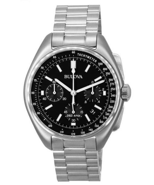 Bulova Lunar Pilot Chronograph Stainless Steel Black Dial Quartz 96B258 Men's Watch