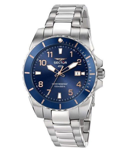 Sector 450 Date And Time Stainless Steel Blue Dial Quartz R3253276010 100M Mens Watch