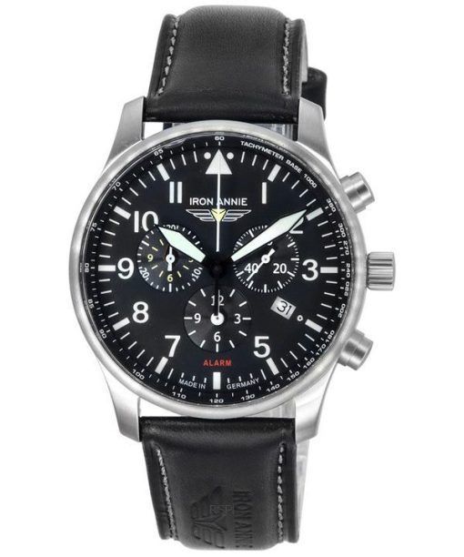 Iron Annie F13 Tempelhof Chronograph Leather Strap Black Dial Quartz 56822 100M Mens Watch