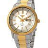 Seiko 5 Two Tone Stainless Steel Silver Dial 21 Jewels Automatic SNKN58K1 Mens Watch