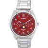 Casio Standard Analog Stainless Steel Moon Phase Red Dial Quartz MTP-M300D-4A MTPM300D-4 Mens Watch