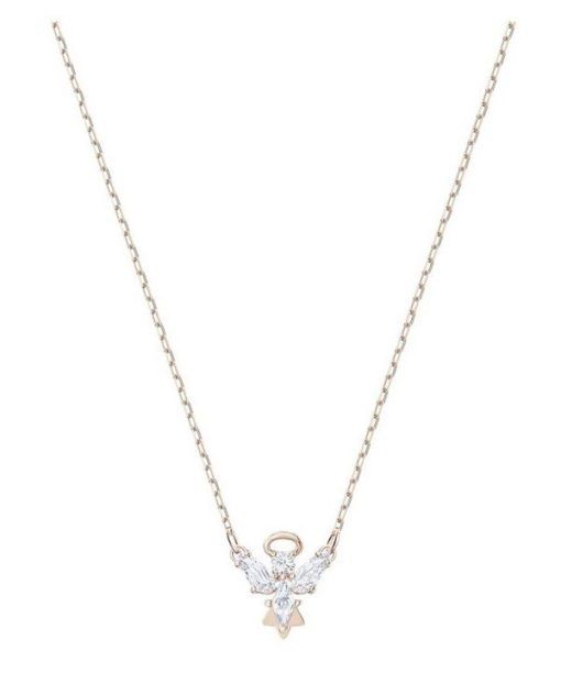 Swarovski Magic Angel Cubic Zirconia Stone Rose Gold Plated Necklace 5498966 For Women