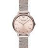 Emporio Armani Kappa Crystal Accents Stainless Steel Mesh Rose Gold Dial Quartz AR11129 Women's Watch