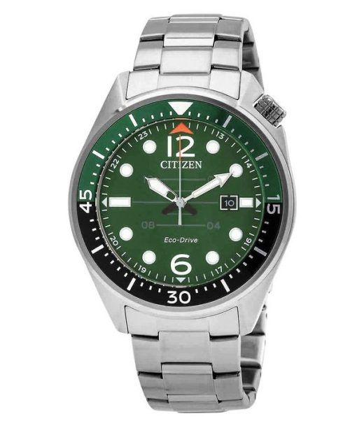 Citizen Eco-Drive Stainless Steel Green Dial AW1715-86X 100M Men's Watch