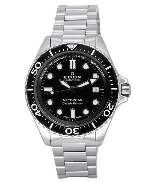 Edox Neptunian Grande Reserve Date Black Dial Automatic Diver's 80801 3NM NIN 300M Men's Watch