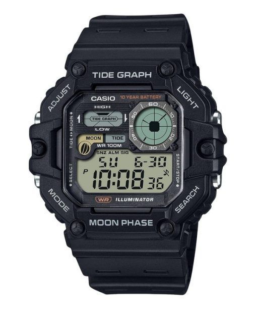 Casio Standard Digital Graph Moon Phase Resin Strap Quartz WS-1700H-1AV 100M Men's Watch