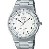 Casio Standard Analog Stainless Steel White Dial Solar MTP-RS105D-7BV Mens Watch